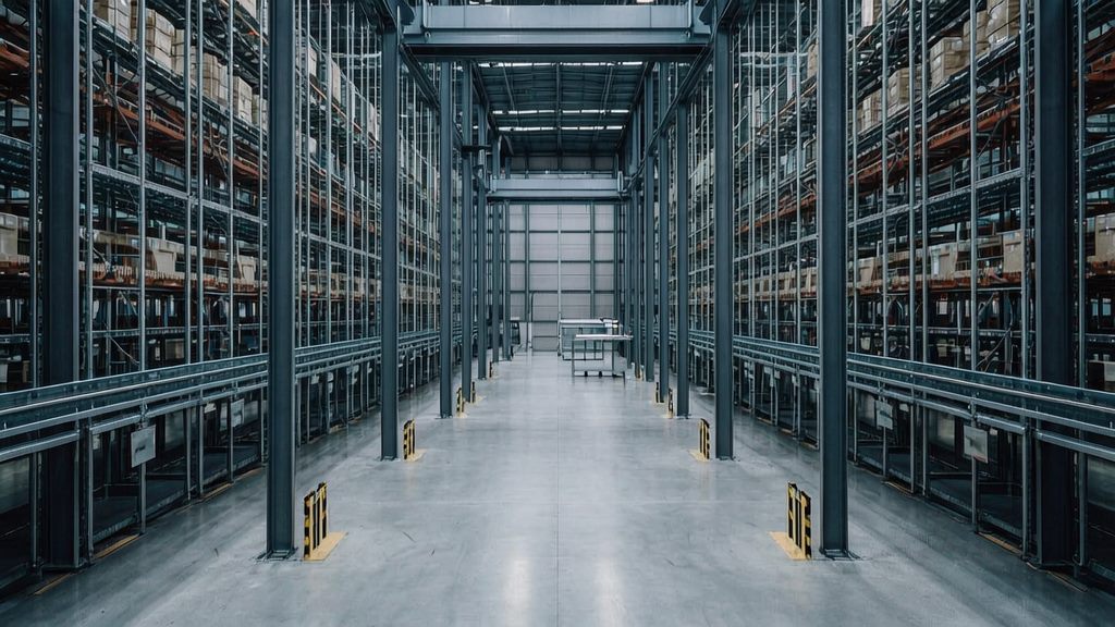 Automated distribution centre with high-bay racking